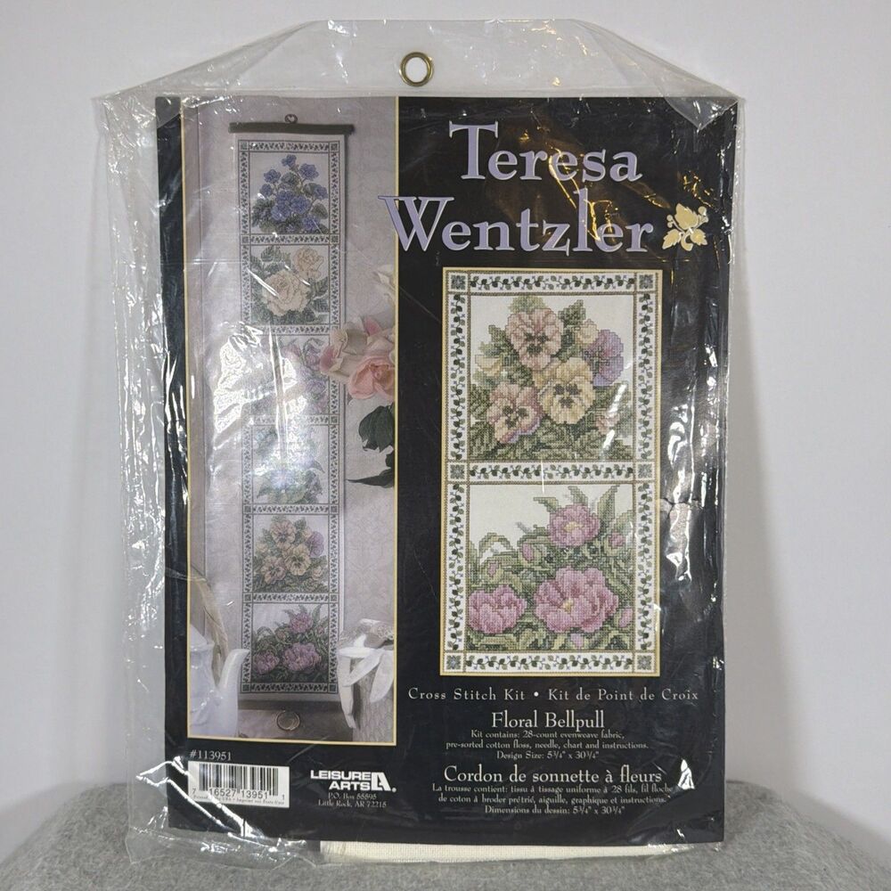 Teresa Wentzler Leisure Arts Floral Bellpull Cross Stitch Kit #113951 Flowers
